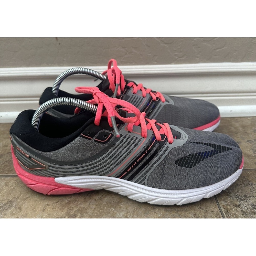 Brooks Womens Size 10 Pure Cadence 6 Shoe Sneakers Gray Pink  *Insole Missing*